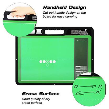 Coach Board Premium Tactical Clipboard Two Sides with Full & Half Court Dry Erase Marker Board for Basketball, Baseball, Soccer, Football, Hockey - color: Football