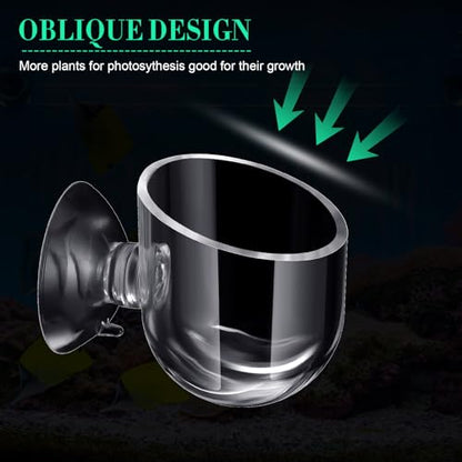 30 Pack Aquatic Plant Cups with Hole Acrylic Aquatic Plant Pot with Suction Cups Transparent Suction Cup Planter Fish Tank Plant Holder for Aquarium Aquascape Decoration, 2 Styles