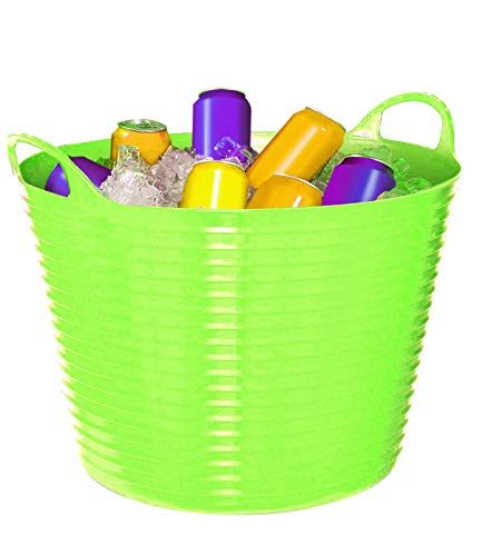 Little Giant® Poly/Rubber FlexTub Bucket | Ultra Durable & Versatile Farm Tub | Plastic Synthetic Gardening Tub (1, Lime Green)