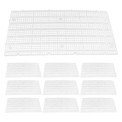 Cabilock 10pcs Aquarium Egg Crate Grid Fish Tank Divider Plastic Bottom Filter Tray 30x15cm White Mesh Panel for Fish Separation and Breeding Maintenance