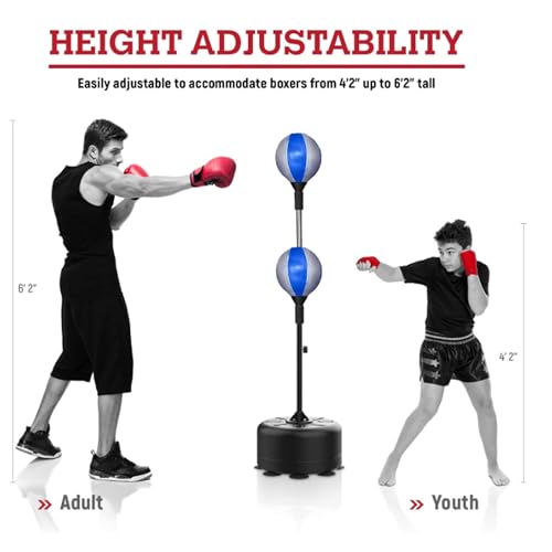 Cobra Reflex Bag, Fast Action Punching Bag with Stand, Punching Bags for Adults and Teens, Adjustable Height Boxing Trainer with Spring-Mounted Ball, Home Gym Boxing Equipment