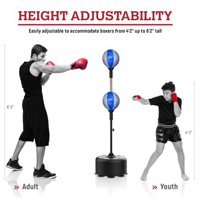 Cobra Reflex Bag, Fast Action Punching Bag with Stand, Punching Bags for Adults and Teens, Adjustable Height Boxing Trainer with Spring-Mounted Ball, Home Gym Boxing Equipment