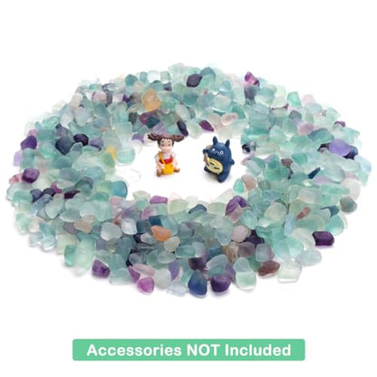 Decorative Crystal Pebbles, 1 Lb/460g (Fill 0.9 Cup) Natural Quartz Stones Aquarium Gravel Sea Glass Rock Sand for Fish Turtle Tank/Air Plants Decoration