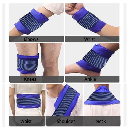 Cold Pack Strap, Elastic Belt to Wrap Cold Pack, Ice Pack Extender Strap, Add Length to Most Ice Pack, Multifunctional (Blue) - color: Blue
