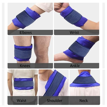 Cold Pack Strap, Elastic Belt to Wrap Cold Pack, Ice Pack Extender Strap, Add Length to Most Ice Pack, Multifunctional (Blue) - color: Blue