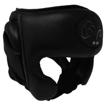RIVAL Boxing RHG-Guerrero Headgear, Superior Visibility, Lacing Adjustment System, Handcrafted All-Leather Construction, Ergonomic Design - color: Black, size: X-Large