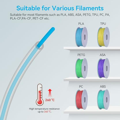 Ultra-Clear PTFE Tube for 1.75mm filament with Cutter for Extruder,2.5mm IDx4mm OD Length 2M Bowden Tube Compatible with Bambu Lab A1/A1 mini/P1P/P1S/X1C and K1/K1 Max/Ender 3 V3 (Transparent)