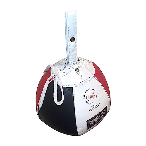 Ringside Leather Boxing Double End Bag - Speed & Reflex Punching Target with Bungee Cables for MMA, Muay Thai, and Striking Accuracy - size: 7"