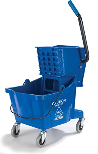 SPARTA Commercial Mop Bucket With Side Press Wringer, Floor Cleaning Essentials for Commercial and Home Use 26 Quart Capacity, 1 Count, Blue - color: Blue
