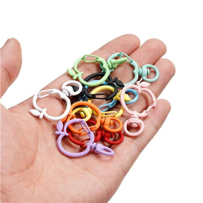 5Pcs Swivel Clasps Snap Hook, Apple Shape Alloy Metal Lobster Claw Clasp for Keychains, DIY Crafting 24 * 38mm (Orange) - color: Orange