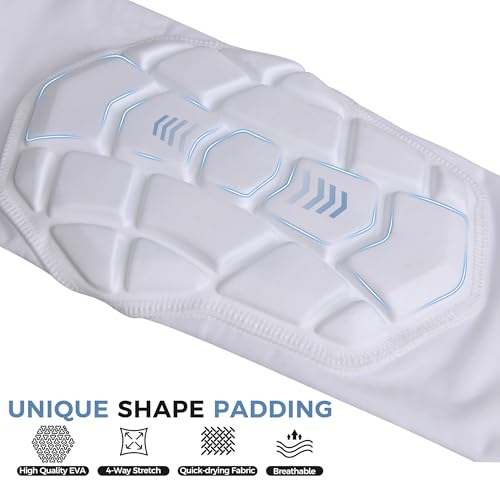 Wrestling Long Knee Pads Compression Leg Sleeves - color: White, size: X-Small