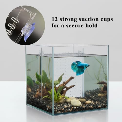 Fish Tank Divider for 15/20 Gallon Long Aquariums, 11.2"x11" Acrylic Adjustable Separator with Suction Cups