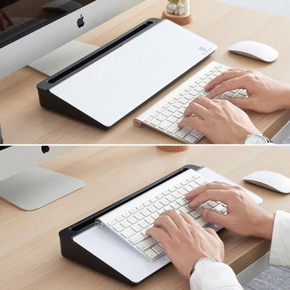 Desktop Whiteboard Dry-Erase-Board - Computer Keyboard Stand White Board Surface Pad with Drawer, Desk Organizers with Accessories for Office, Home, School Supplies - Black - color: Black