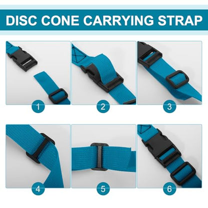 6.5 Feet Strap Cone Carrier,Sport Cone Carrying Strap for Soccer Training and Agility Practice - color: Blue
