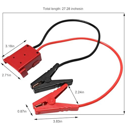 Jumper Cables with Adapter, 2 Ft 8AWG Automotive Battery Booster Cable with 2 Alligator Clips, Portable Emergency Booster Jumper Starter Clamps Universal for Cars Trucks SUVs
