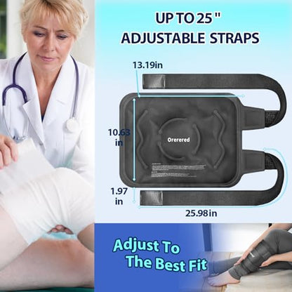 Ice Packs for Injuries Reusable Knee Gel Ice Pack Wrap for Swelling Black | Pliable Low-Freeze Gel, Multi-Joint Pain Relief, Hands-Free Secure Strap, Accelerated Recovery Tool, Large - color: 1pc Knee Ice Wrap-black