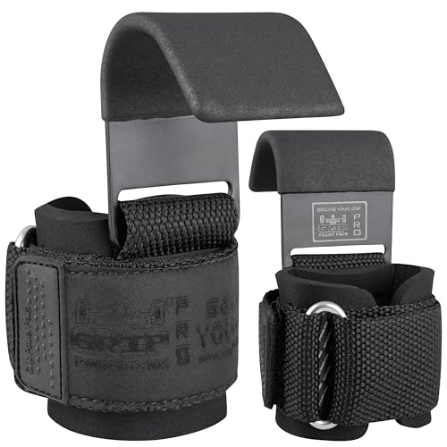 Weight Lifting Rod Hooks Heavy Duty Wrist Wraps Power Weight Lifting Training Gym Grips Straps Set of 2 - color: JJBlack, size: MEN-Wrist Size Large