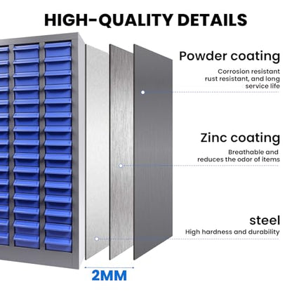 75 Drawer Heavy Duty Parts Cabinet, Stainless Steel Frame|ABS Drawers with Labels/Divider, 550Lbs Nut Bolt Screw Organizer for Workshop, Garage, Hardware Storage - size: Parts Cabinet：26" X 9" X35 inch