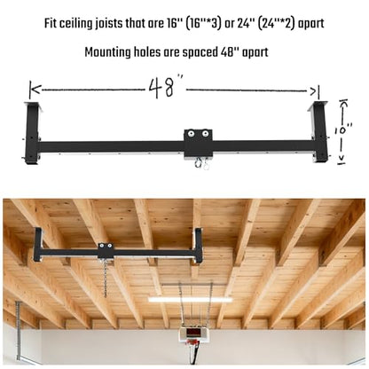 Heavy Bag Hanger Roller Wall Ceiling Mount 40'' - 50'' Long Rail Ease Adjust for Heavy Punching Bags up to 300 LBS - size: B. 50'' long rail