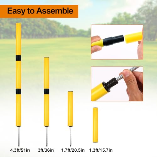 Soccer Agility Poles, Speed Sport Training Equipment for Soccer Basketball Football，Speed Jump Poles Training Equipment for Athletes/Adult