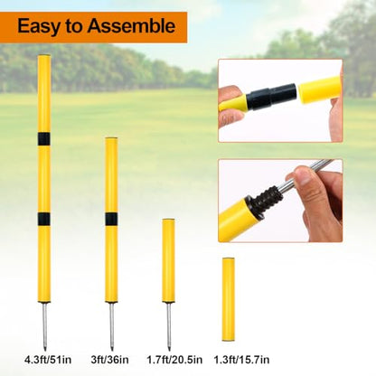 Soccer Agility Poles, Speed Sport Training Equipment for Soccer Basketball Football，Speed Jump Poles Training Equipment for Athletes/Adult