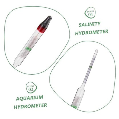 MAGICLULU 1set Aquarium Hydrometer Testing Tool Accurate Densitometer for Fish Tank with Measuring Cylinder Essential for Seawater Monitoring