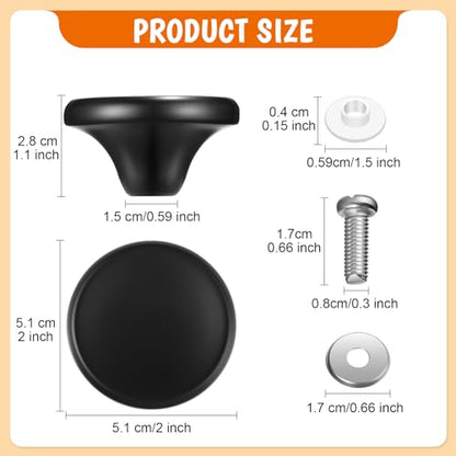 Hotop 4 Sets Dutch Oven Knob Stainless Steel Replacement Knob Pot Lid Handle Compatible with Le Creuset, Aldi, Lodge and Other Enameled Cast-Iron Dutch Oven (Black) - color: Black