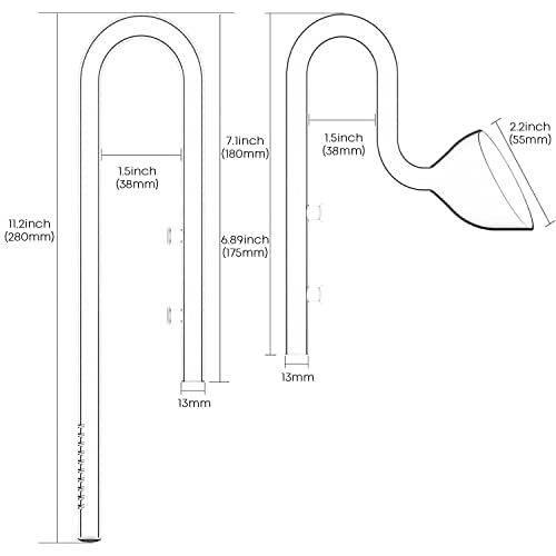 FZONE 13mm Aquarium Glass Lily Pipe Kits with Lily Inflow Lily Outflow and Brush for 3/4" ID (12/16mm) Tubing