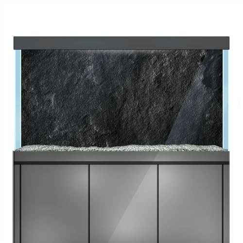 Aquarium Background Stickers - Stone, Texture, Surface, Depth, Black - Fish Tank Reptile Terrarium Decor Poster (60 x 40 cm / (23.6 x 15.7 inches)) - size: 60 x 40 cm / (23.6 x 15.7 inches)