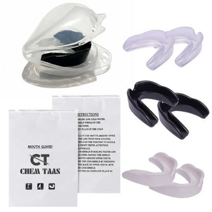 6-Pack Sports Mouthguard with Case Kids Youth Boil Bite Slim Fit Soft Girls Boys Football Lacrosse Basketball Boxing Soccer Taekwondo MMA Size Adult Age Above 11.