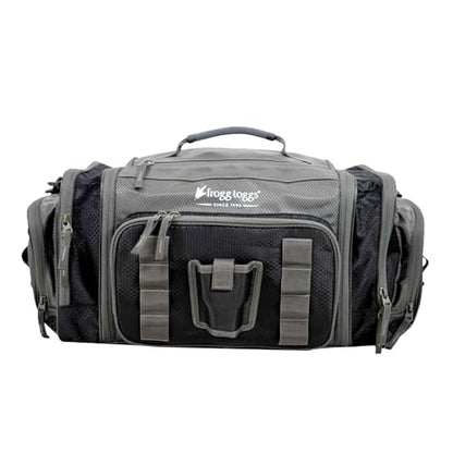 FROGG TOGGS Heavy Duty Fishing Tackle Duffle Bag, Includes Bait Trays, Black, 3700