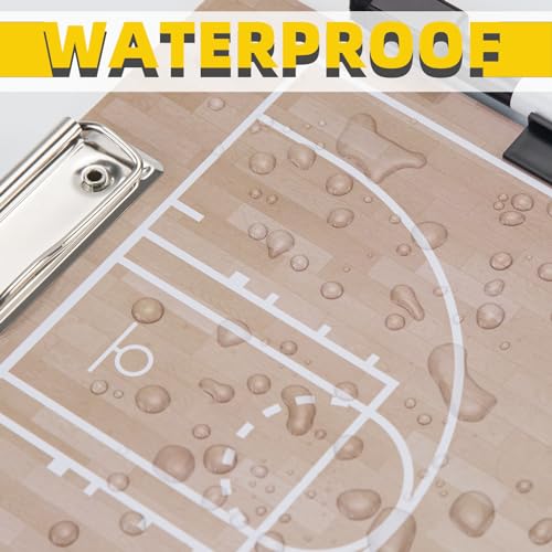 WISYOK Basketball Coaching Clipboard, Dry Erase | Double Sided, Ideal for Game Planning, Practice, Team Strategy, Coach Gifts, Timeout Tactics - style: Basketball