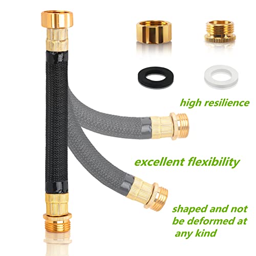 0.8ft Garden Hose Extension Flexible Adapter Short Connector With Integrated Spiral Tube for Reel/RV/Dehumidifier (1)