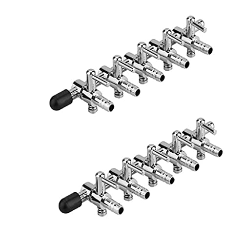 Aquarium Air Valve 5 Way Inline Manifold Air Flow Pump Tubing Splitter Lever Control Valve 2-Pack