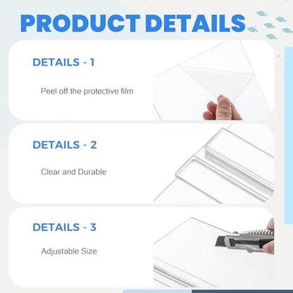 Sieral Aquarium Lids Polycarbonate Canopy with LED Light 2 Pcs Set 22.95 x 16.61 x 0.12 Inch for 75/90/110 Gallon with Center Brace Aquariums Cover Fish Tank Lid with a Hook Knife, Clear - color: Clear, size: 48 x 18 Inch