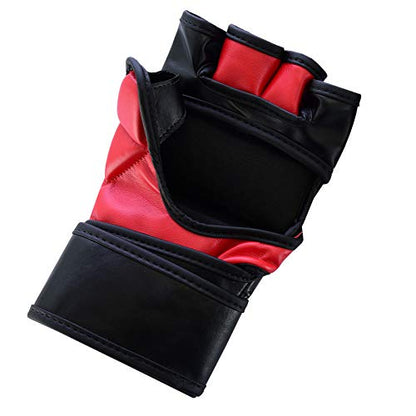 BeSmart UFC Kickboxing Gloves - MMA Sparring & Training Gloves for Mixed Martial-Arts, Adults Men & Women - color: Red, size: X-Large