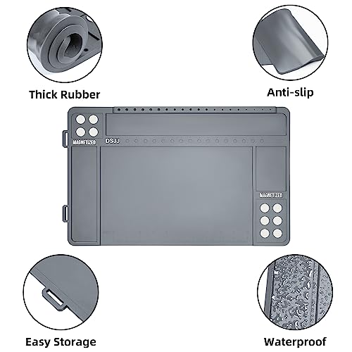 Gun Cleaning Mat, Premium Magnetic Pad With Organizer Parts Tray, Anti-Slip Rubberized Pistol Mat, Protective Workbench Mat for Gun Cleaning (16.5"x 10.43")