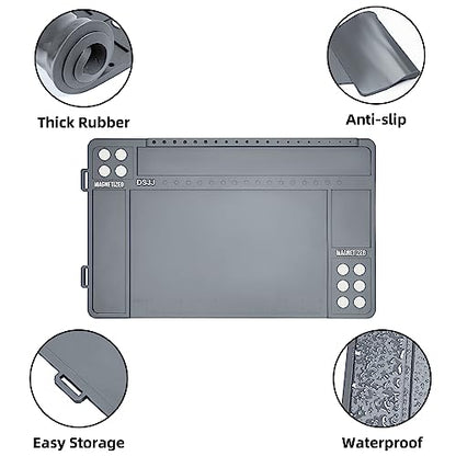 Gun Cleaning Mat, Premium Magnetic Pad With Organizer Parts Tray, Anti-Slip Rubberized Pistol Mat, Protective Workbench Mat for Gun Cleaning (16.5"x 10.43")