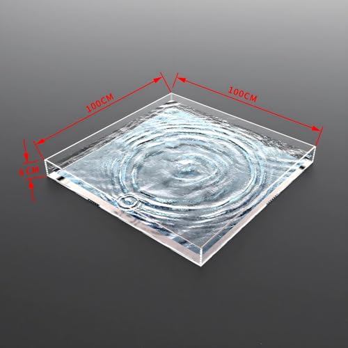 Zfmnoyev Acrylic Water Tank Shallow Sink Tray, Photography Props Display Cabinet, Photography Tray for Shooting Low Water Tank, Table Storage Box(100x100x6cm/39x39x2in) - size: 100x100x6cm/39x39x2in