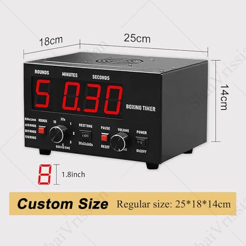 Boxing Interval Timer,Professional Gym Timer with LED Display,Selectable Training Time & Cycle Repetitions,Adjustable Sound,for Muay Thai,MMA,Kickboxing Blue - color: Blue