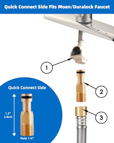Universal Kitchen Sink Faucet Sprayer Head Attachment Compatible with Moen Faucet Sprayer Replacement, Kitchen Sink Side Sprayer with Grey Hose/Holder, Brushed Nickel