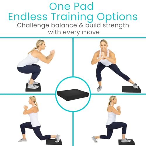 Vive Balance Pad - Foam Large Yoga Mat Trainer for Physical Therapy - color: Midnight Black