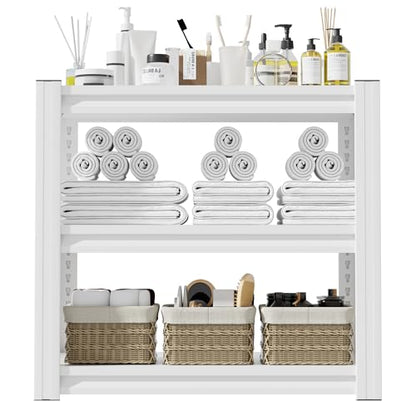 3-Tier Metal Fish Tank Stand, 34" W x 18" D x 31.5" H, Adjustable Heavy Duty Aquarium Rack, 660 lbs Capacity, Black (Antique White) - color: Antique White