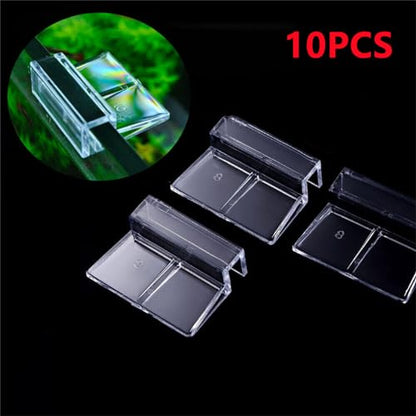 MOUDOAUER Rimless Aquarium Cover Clip, 10Pcs Fish Tanks Glass Cover Clip Aquarium Glass Cover Support Bracket Holders, Pack of 10 - size: 10MM