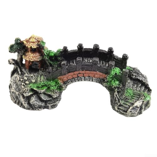 Resin Aquarium Decor Bridge for Fish Tank with Smooth Finish and Safe Material for Creating Aesthetic Aquascapes (B)