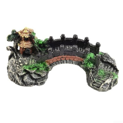 Resin Aquarium Decor Bridge for Fish Tank with Smooth Finish and Safe Material for Creating Aesthetic Aquascapes (B)