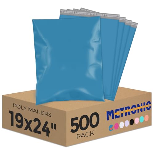 Metronic Large Poly Mailers 19x24 500Pcs, Strong Adhensive Shipping Bags for Clothing, Waterproof Mailers Bags for Small Business, Shipping Envelopes, Tear-resistant Packing Bags in Dark Blue - color: Dark Blue, size: 19x24 500PC