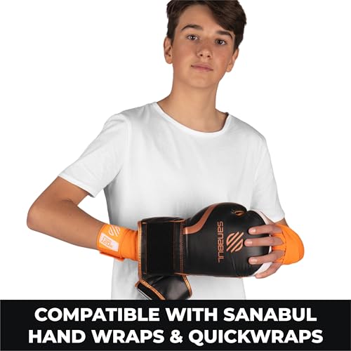 Sanabul Essential Gel Boxing Gloves for Men & Women, Kickboxing MMA, Muay Thai Gloves and Heavy Bag Training Punching & Sparring - color: Black/Copper, size: 8 oz