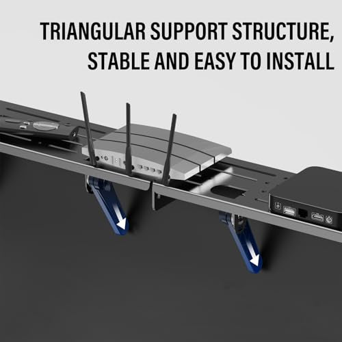 Adjustable Steel TV Top Shelf, Floating TV Stand, Universal Monitor Shelf for Soundbar, Game Console, Cable Box, Router Shelves (34.65 x 4.33 inch) - style: 34.65 x 4.33 inch