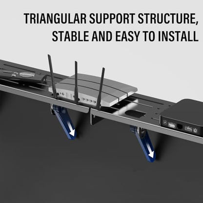 Adjustable Steel TV Top Shelf, Floating TV Stand, Universal Monitor Shelf for Soundbar, Game Console, Cable Box, Router Shelves (34.65 x 4.33 inch) - style: 34.65 x 4.33 inch